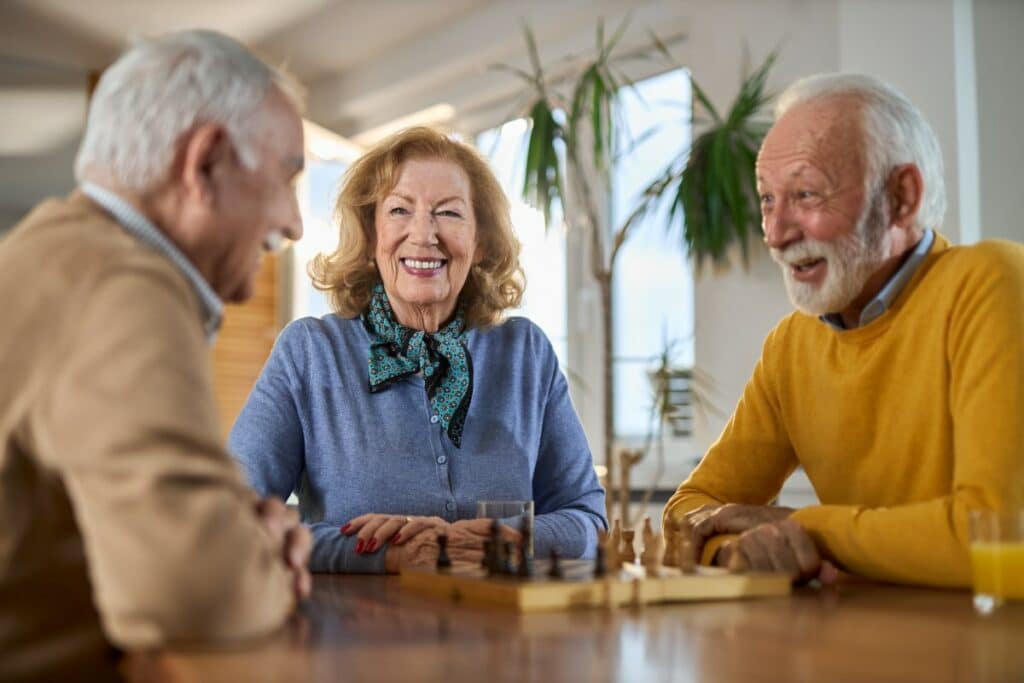 The Timberley | Group of seniors playing Chess